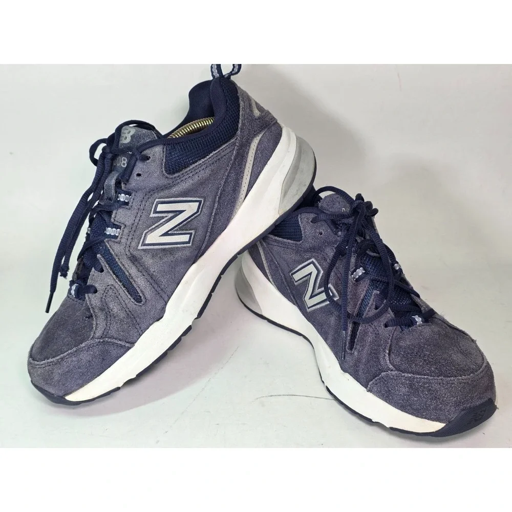 New Balance 608 V5 Men's Sneakers Size 8.5 Navy White Blue Suede ABZORB Shoes‎